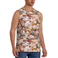 thumbnail image 2 of Kdxio Colorful Seashells for Men's Muscle T-shirt,Sleeveless for Workout Running Athletic Gym Lounge Casual, 2 of 7