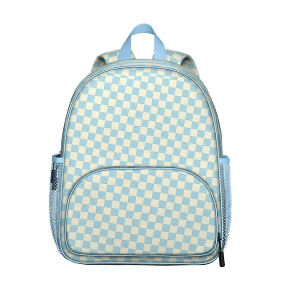 Green Checkered Backpack Backpack for School,Cute School Bag,Schoolbag with Adjustable Shoulder Straps & Padded Back,13.8"x11.4"x6"
