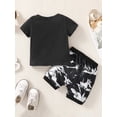thumbnail image 3 of Arvbitana Toddler Baby Boys Summer Tie Dye Outfit Sets Short Sleeve Letter Print T-shirt Shorts, 3 of 9