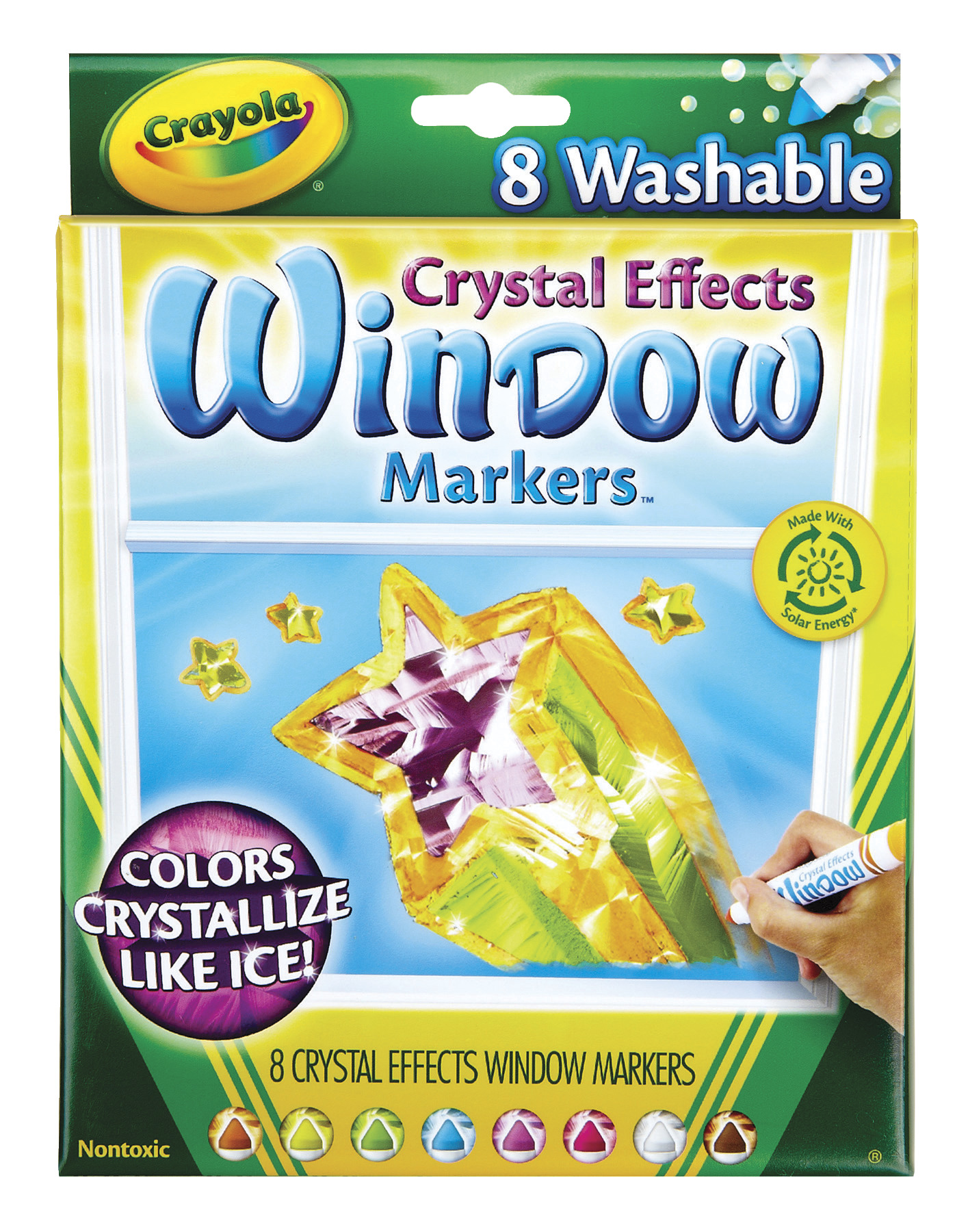 Crayola NonToxic Washable Window Marker With Crystal Effect, Assorted