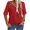 Red, variant on Solid Color Women V-Neck Half Sleeve Casual Loose Shirt Tops