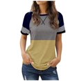 thumbnail image 1 of TSADFHJI Hauts de Noël pour Femmes T-Shirt Décontracté Mode Imprimé Col Rond Manches Courtes TG Or, 1 of 5