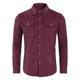 thumbnail image 4 of Odeerbi Mens Fall Retro Tops Corduroy Button Jacket Long Sleeve Striped 2025 Casual Vintage Double Pocket Work Top Shirt Burgundy, 4 of 5