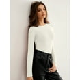 thumbnail image 5 of MOYIKO Slim Fitted Thermal Long Sleeve Shirts for Women Undershirts Crewneck Basic Tees, 5 of 7
