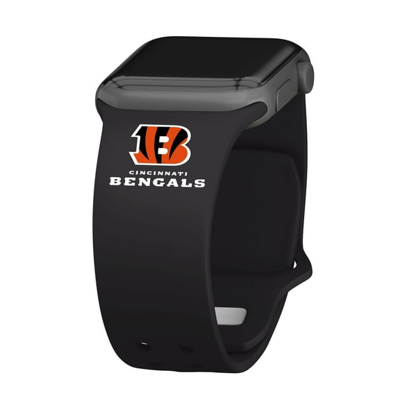 Black Cincinnati Bengals Silicone Apple Watch Band