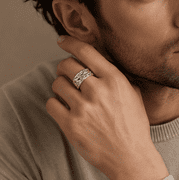 Adjustable God Hands Ring for Men Women, Silver Tone Copper Open Band Ring