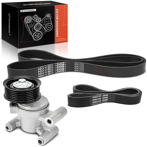 A-Premium Engine Serpentine Belt Drive Kit Compatible with Mazda 3 2004-2009, 5 2006-2010 - DOHC L4 2.3L