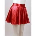 thumbnail image 4 of Haitryli Kids Girls Mini Skirt Metallic Pleated Flared Skater Dance Skirt Costume Cheering Dancewear Red 8, 4 of 5