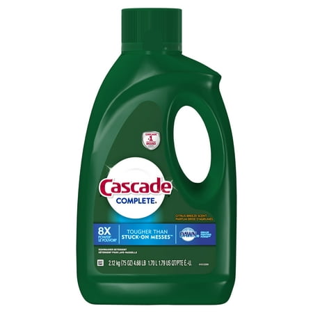 Cascade Complete Gel Dishwasher Detergent, Citrus Breeze, 75 (Best Dishwasher Soap For Hard Water)