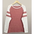 thumbnail image 5 of Womens Fall Striped Long Sleeve Blouses Pullover Baseball Top Round Neck Casual Loose Raglan Shirts, 5 of 9