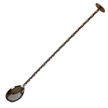 

Kironypik Stainless Bar Drink Spoon with Long Handle Stirring Shaker Mixing Fork Stirrer Spoons Coffee Milk Twisted Barware Gadgets Flat Black
