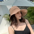 thumbnail image 3 of SikaFu New Women Hats Sun Visor Hats Crochet Picnic Beach UV Protection Scallop Cap for Vacation Seaside Sun Protection Beach Hat, 3 of 6
