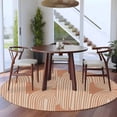 thumbnail image 3 of Large Round Rug 8Ft Washable Non-Slip, Line Texture Circle Area Rugs for Living Room Bedroom, Orange Abstract Art Retro Indoor Floor Mats Carpet Runner for Home Decor, 3 of 8