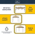 thumbnail image 4 of KAMPKEEPER 10x10 Pop Up Canopy Tent with 2 Sidewalls for Outdoor Use, Khaki, 4 of 7
