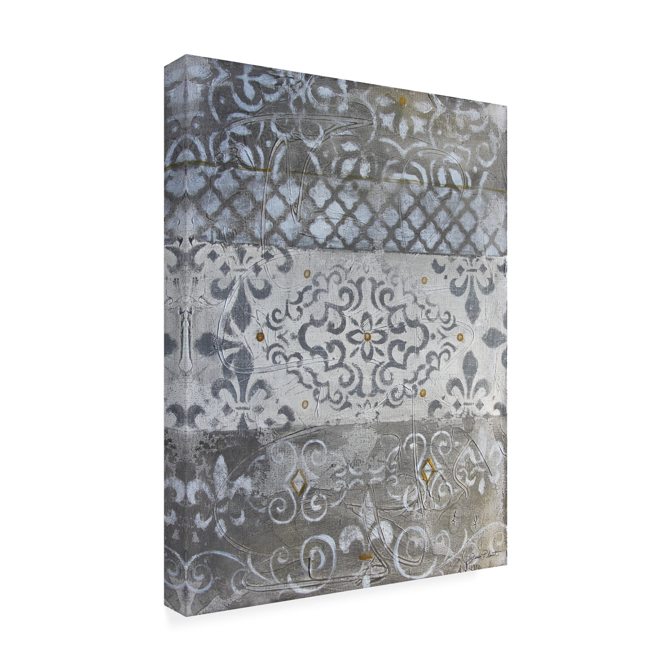Canvas Wall Art - Jean Plout 'Abstract Lace D' Wall Art for Living Room, Bedroom, or Office Décor by Trademark Fine Art - 35 x 47 Inches