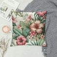 thumbnail image 2 of GOSMITH Hawaiian Tropical Leaf Square Throw Pillow Cover Palm Banana Leaves Spring Hibiscus Plumeria Floral Plant Decorative Pillow Case Home Decor Pillowcase, 2 of 5