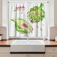 thumbnail image 2 of Ambesonne Artichoke Kitchen Curtains, Watercolor Super Food, 55"x39", Fuchsia and Apple Green, 2 of 3