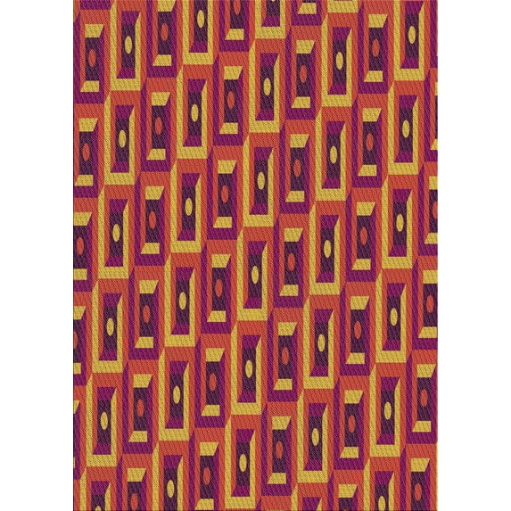 Ahgly Company Indoor Rectangle Patterned Orange Novelty Area Rugs, 2' x 4'