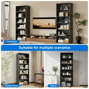 EDX 6 Tier Bookcase Storage, 63 Inch Large Tall Floor Standing Open Bookshelf for Home Office, Living Room, and Bedroom, Black