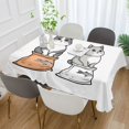thumbnail image 2 of Yayeee Tablecloths 60" x 60" Rectangle Wrinkle Resistant Party Table Cover, Gray Cute Chubby Cat, 2 of 8