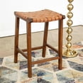 thumbnail image 2 of Rayong Mid-Century Modern Saddle Genuine Leather Counter Stool in Tan, 2 of 4