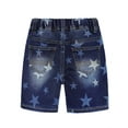 thumbnail image 2 of KIDSCOOL SPACE Little Girls Boys Jeans Shorts,Allover Star Printed Stretchy Cute Summer Denim Pants,Blue,4-5 Years, 2 of 5