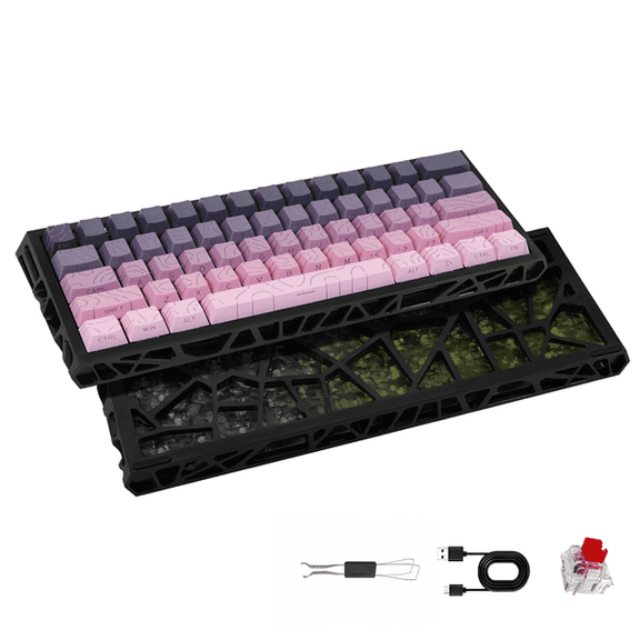 NJ61 Mechanical Keyboard 60% 61-Key RGB Hot-Swappable Red Switch PBT Keycaps