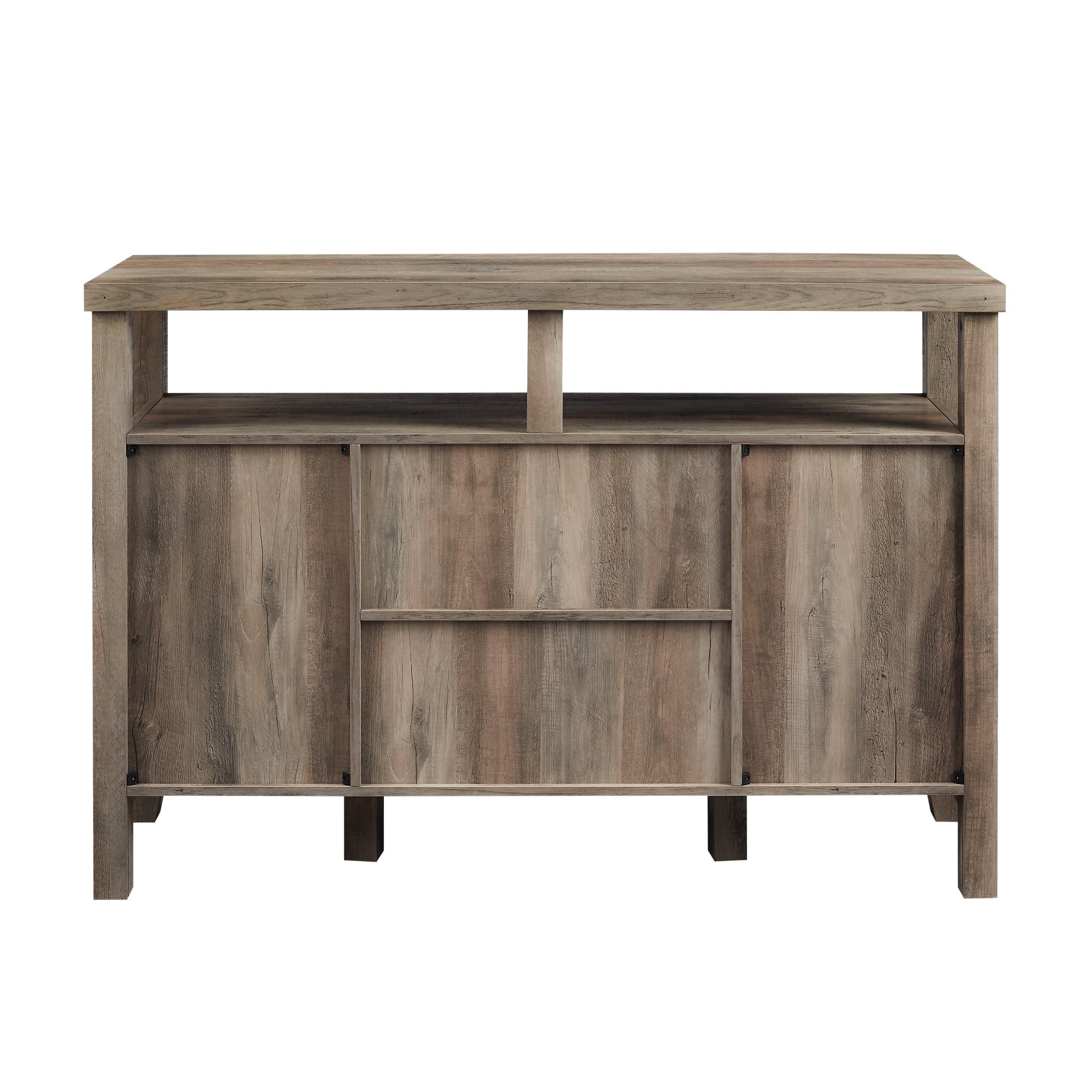 Walker Edison Rustic Glass Door Tall Buffet TV Stand for TVs up to 58", Grey Wash