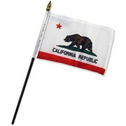 Quality Standard Flags One Dozen California Stick Flag, 4 by 6"