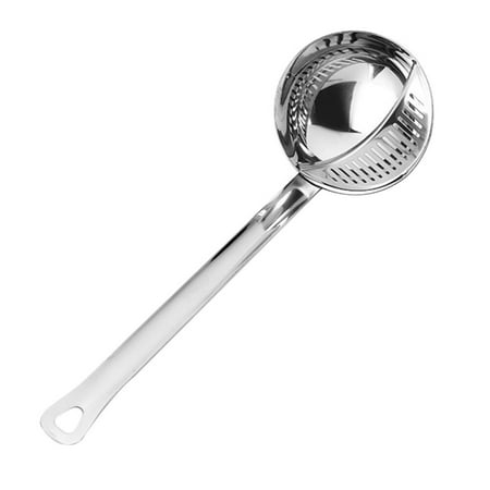 

1Pc Grease Filter Spoon Stainless Steel Handle Drink Soup Spoon Oil Filter Scoop