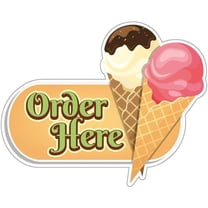 Ice Cream Order Here 16" Decal Concession Stand Food Truck Sticker