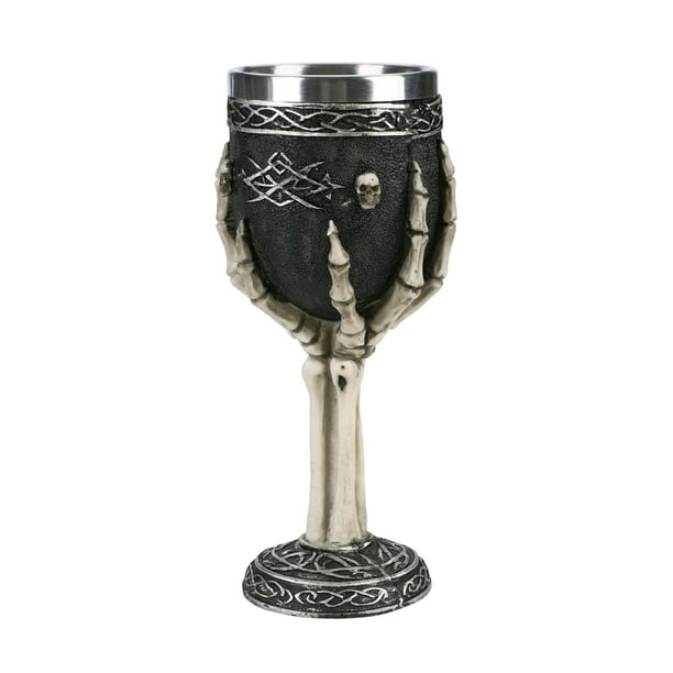 Taza de acero inoxidable con forma de calavera de vino, 200 ml, para fiesta de Halloween