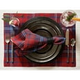 thumbnail image 4 of Linen Plaid Napkins Set of 4 - 100% Pure Linen Red and Navy Tartan Plaid Dinner Napkins Cloth 20 x 20 Inch for Christmas - Handcrafted and Machine Washable, 4 of 5