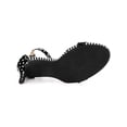 thumbnail image 5 of BLISSFUL STEP Women's Sandals Stiletto Heels Stripe Ankle Strap Polka Dots Sandals Black 9, 5 of 7