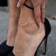 thumbnail image 3 of SERASAR 925 Sterling Silver Anklet "Life" with 18k Gold Plating, RoseGold, Including Gift box, 3 of 5