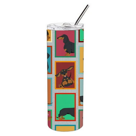 

Lots of Black and Tan Dachshund Stainless Steel 20 oz Skinny Tumbler 3 in x 8.25 in