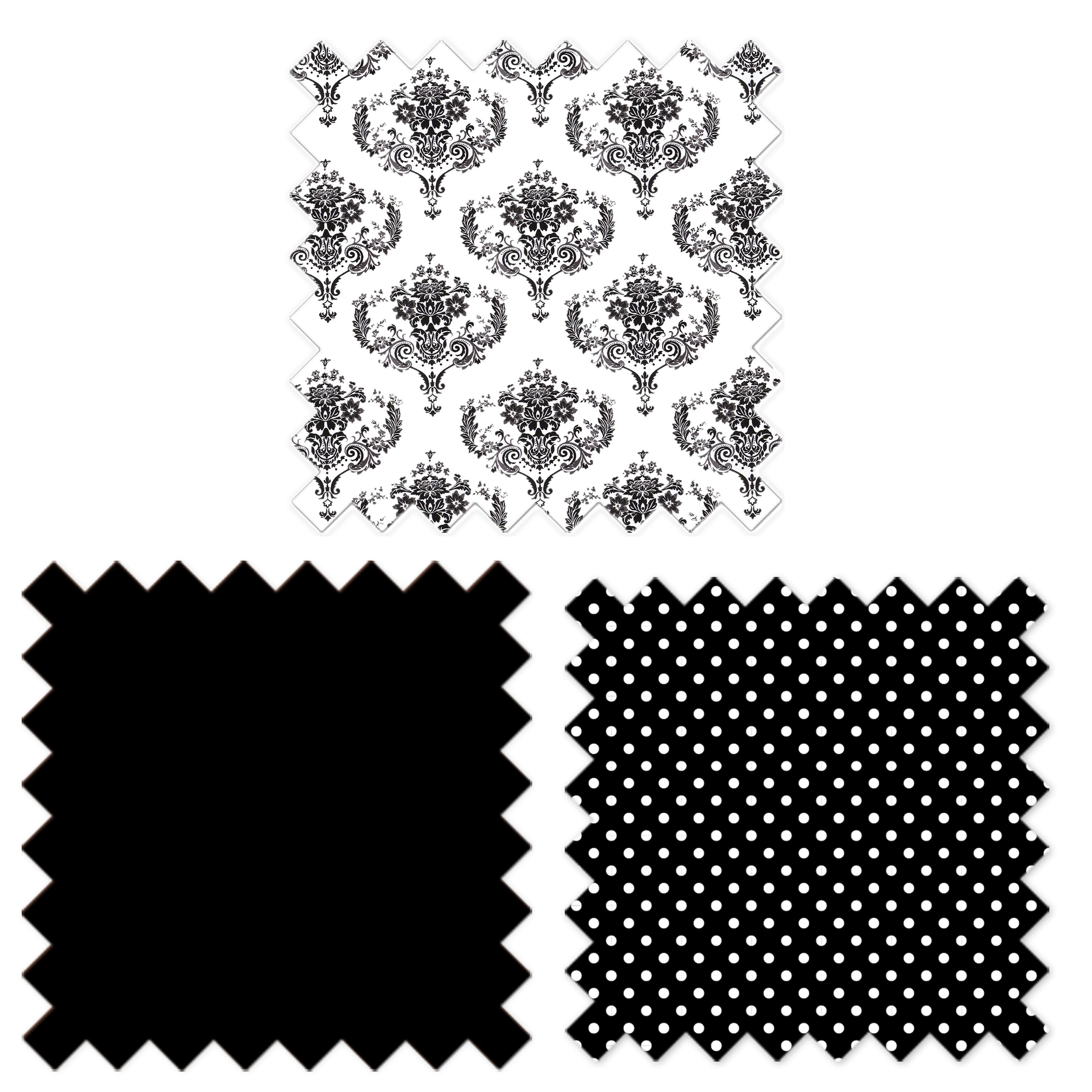 Bacati - Classic Damask Black Musical Baby Crib Mobile