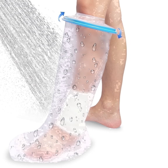 Goldeer Cast Covers for Shower Leg Adult, Reusable Adult Short Leg Cast Protector, WaterProof Shower Boots for Foot after Surgery, Knee, Ankle