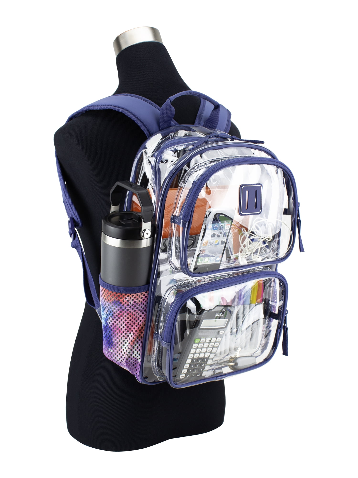 Eastsport Unisex Primo Clear 16" Backpack, Skipper Blue
