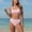 Pink, variant on Tqcoqu Women's Fashion Striped Swimsuit Sets Two Piece Sports Bikini Sets Beach Vacation Bathing Suit,Light Blue,Women's M-XL