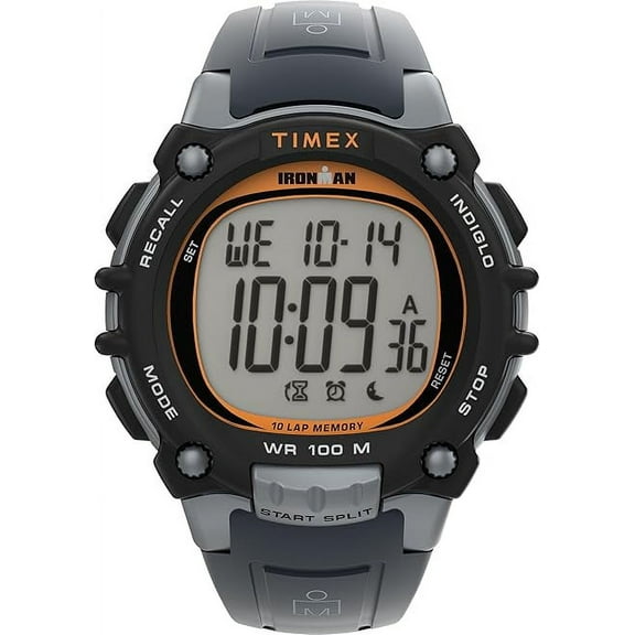 Timex Men's Ironman Classic 10 44mm Watch - Gray Strap Digital Dial Gray Case