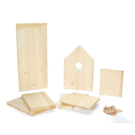 Wood Bird House Kit - 7.5 x 6.25 x 13.78 inches