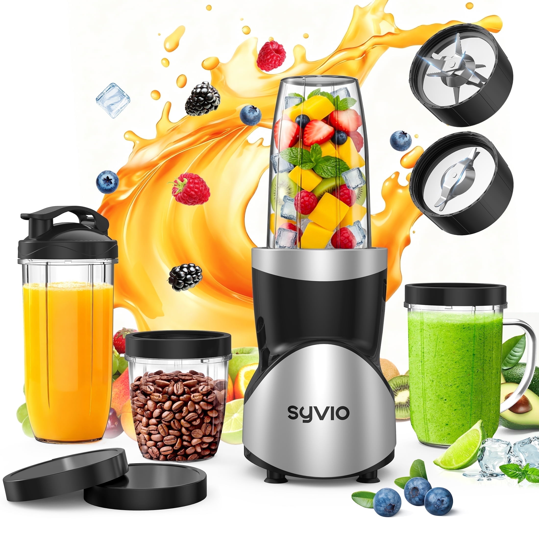 Ganiza Mixer, 900 W mini smoothiemaker, blender met 3 draagbare