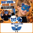 thumbnail image 6 of Set Blue Non Woven Bat Mask and Wings 2 Piece Kit for Student Halloween Masquerade Dress Up and Party Play, 6 of 6