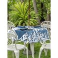thumbnail image 3 of Outdoor Tablecloth with Umbrella Hole for Patio/Picnic/Party/Camping, Blue Coral Coastal Waterproof Table Cloth Round Cover Washable, White Summer Beach Seaside Ocean (Dia 60"), 3 of 9