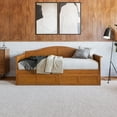 thumbnail image 2 of AFI Acadia Wood Twin Size Daybed Frame with 2 Storage Drawers, Light Toffee, 2 of 13