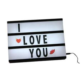 Gate 35 A4 Cinematic Light Box Sign - 105 Letters and Colour Emojis - USB or Battery Operated - USB Cable Included - Vintage Cinema LED