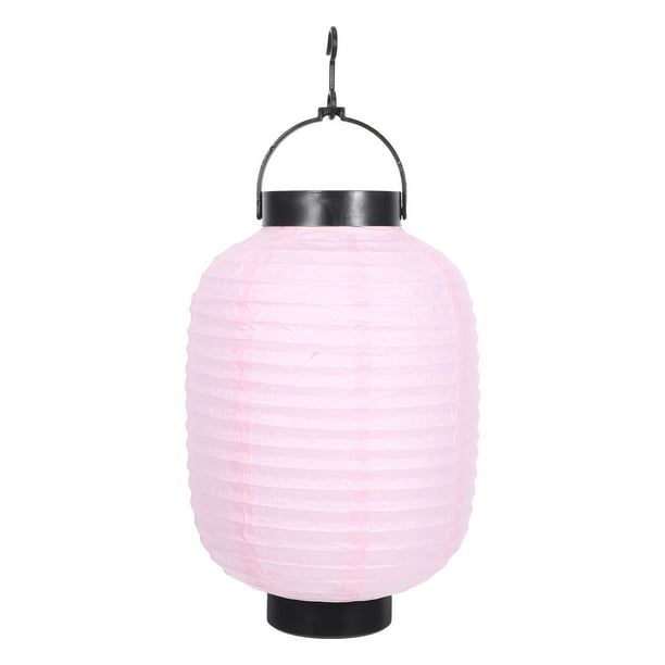 Farol japonés rosa de 22 cm, plegable, de papel, con pantalla de lámpara, decorativo tradicional chino para restaurante de sushi, decoración de interiores y exteriores, para jardín y hogar