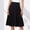 Black, variant on Elvqul Womens Midi Skirts Flare Plain Cotton High Waist Black Elastic Casual Summer Skirts
