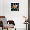 thumbnail image 3 of 10 Inch Wall Clock Battery Operated Silent Clock Decorative for Office, Kitchen, Outdoor, Living RoomOrange Flower Teal Lovely, 3 of 4